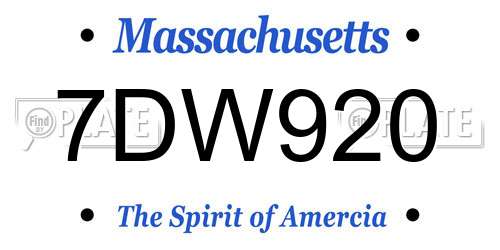 7DW920 Massachusetts License Plate