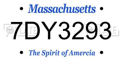7DY3293 Massachusetts License Plate