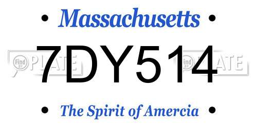 7DY514 Massachusetts License Plate