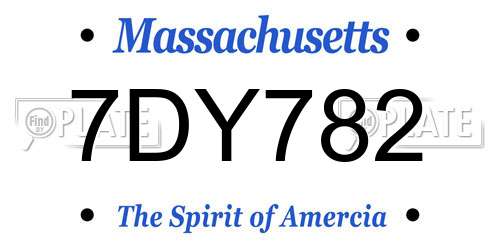 7DY782 Massachusetts License Plate
