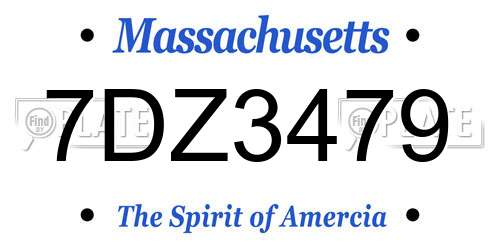 7DZ3479 Massachusetts License Plate
