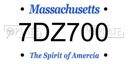 7DZ700 Massachusetts License Plate