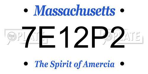 7E12P2 Massachusetts License Plate