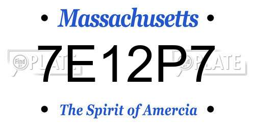 7E12P7 Massachusetts License Plate