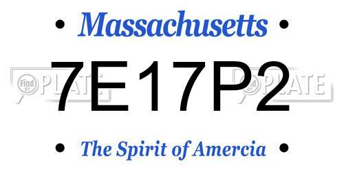 7E17P2 Massachusetts License Plate