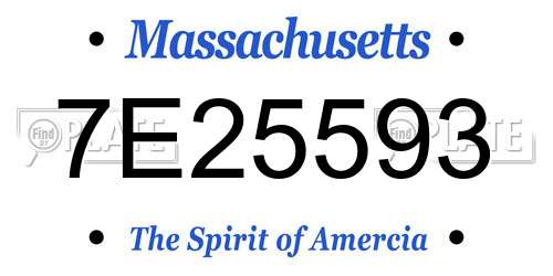 7E25593 Massachusetts License Plate