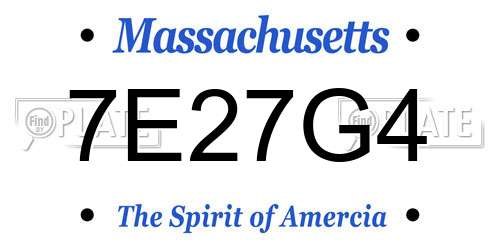 7E27G4 Massachusetts License Plate