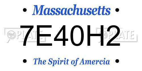 7E40H2 Massachusetts License Plate
