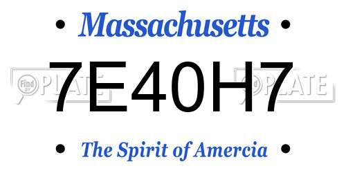 7E40H7 Massachusetts License Plate