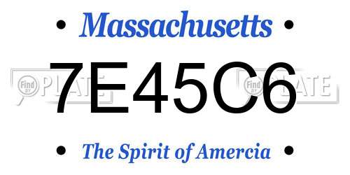 7E45C6 Massachusetts License Plate
