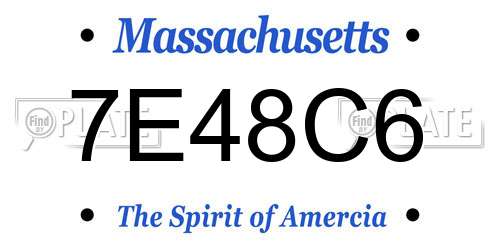 7E48C6 Massachusetts License Plate