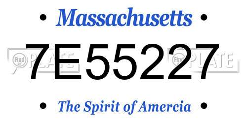 7E55227 Massachusetts License Plate