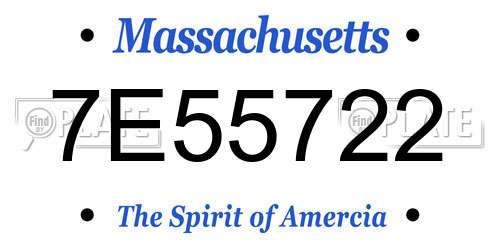 7E55722 Massachusetts License Plate
