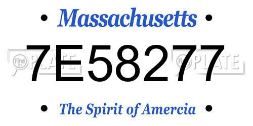 7E58277 Massachusetts License Plate