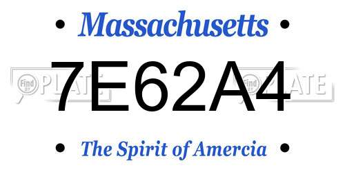 7E62A4 Massachusetts License Plate
