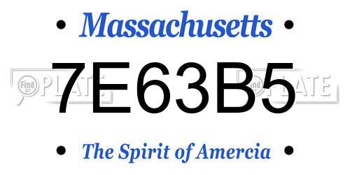 7E63B5 Massachusetts License Plate