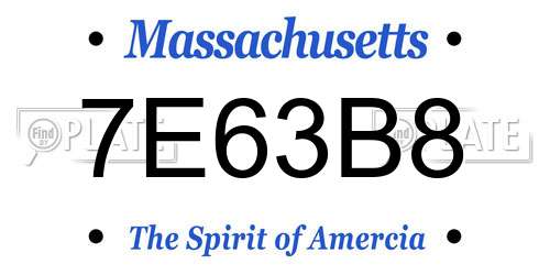 7E63B8 Massachusetts License Plate