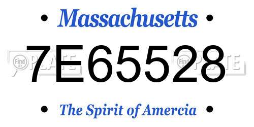 7E65528 Massachusetts License Plate