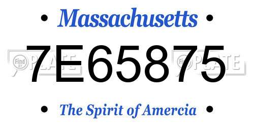 7E65875 Massachusetts License Plate