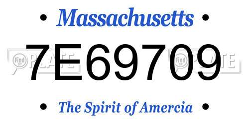 7E69709 Massachusetts License Plate