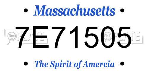 7E71505 Massachusetts License Plate