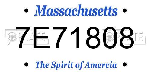 7E71808 Massachusetts License Plate