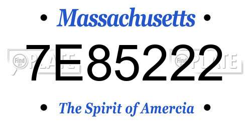 7E85222 Massachusetts License Plate