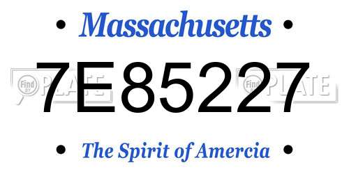 7E85227 Massachusetts License Plate