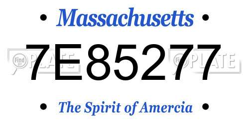 7E85277 Massachusetts License Plate