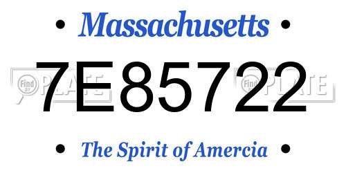 7E85722 Massachusetts License Plate
