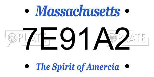 7E91A2 Massachusetts License Plate