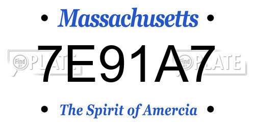 7E91A7 Massachusetts License Plate