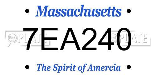 7EA240 Massachusetts License Plate