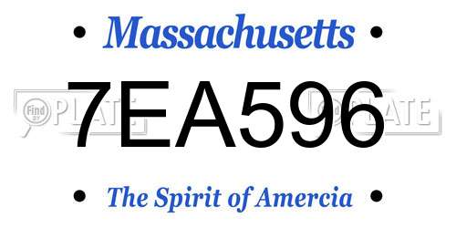 7EA596 Massachusetts License Plate