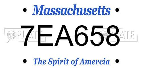 7EA658 Massachusetts License Plate