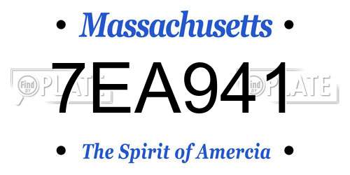 7EA941 Massachusetts License Plate
