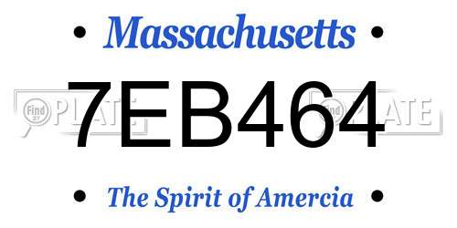 7EB464 Massachusetts License Plate