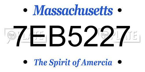 7EB5227 Massachusetts License Plate