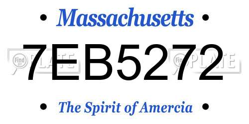 7EB5272 Massachusetts License Plate