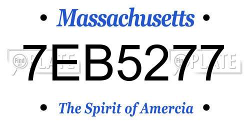7EB5277 Massachusetts License Plate