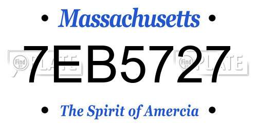 7EB5727 Massachusetts License Plate