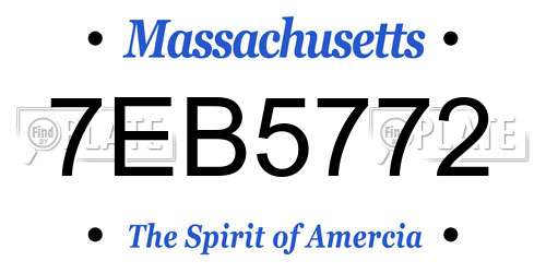 7EB5772 Massachusetts License Plate