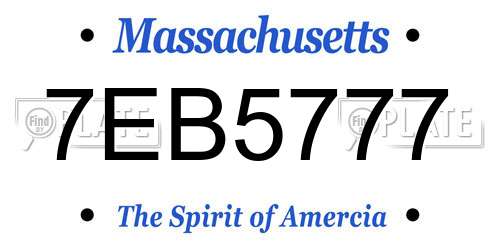 7EB5777 Massachusetts License Plate