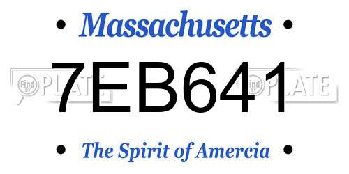 7EB641 Massachusetts License Plate