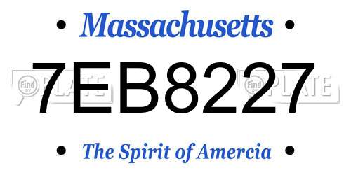 7EB8227 Massachusetts License Plate
