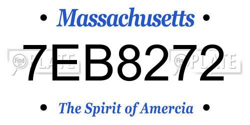 7EB8272 Massachusetts License Plate
