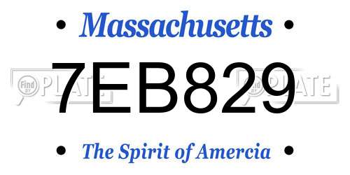 7EB829 Massachusetts License Plate