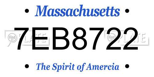 7EB8722 Massachusetts License Plate