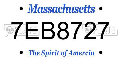 7EB8727 Massachusetts License Plate