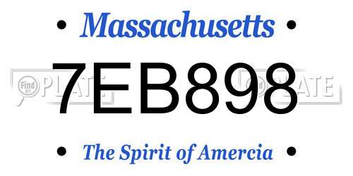 7EB898 Massachusetts License Plate